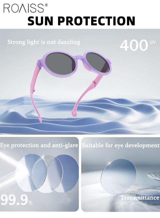 roaiss Kid 's Round Folding Polarized Sunglasses Kids, UV400 Protection Cute Outdoor Beach Holiday Sun Glasses,Outdoor Foldable Sun Shades with Small Portable Box for Boys Girls and Children Age 3-12 - Image 4